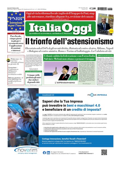 Italia oggi : quotidiano di economia finanza e politica